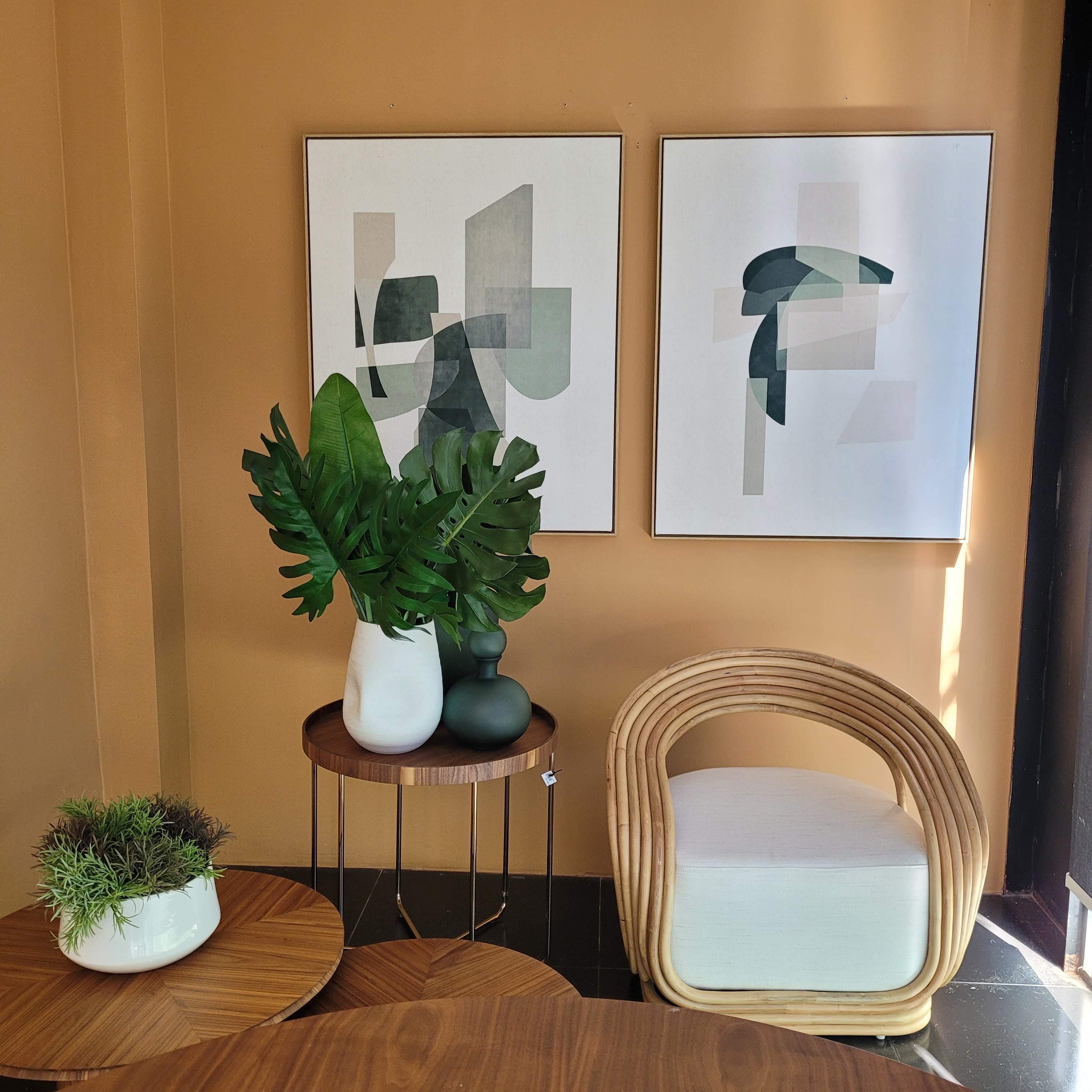 Geometria Suave — Par emoldurado